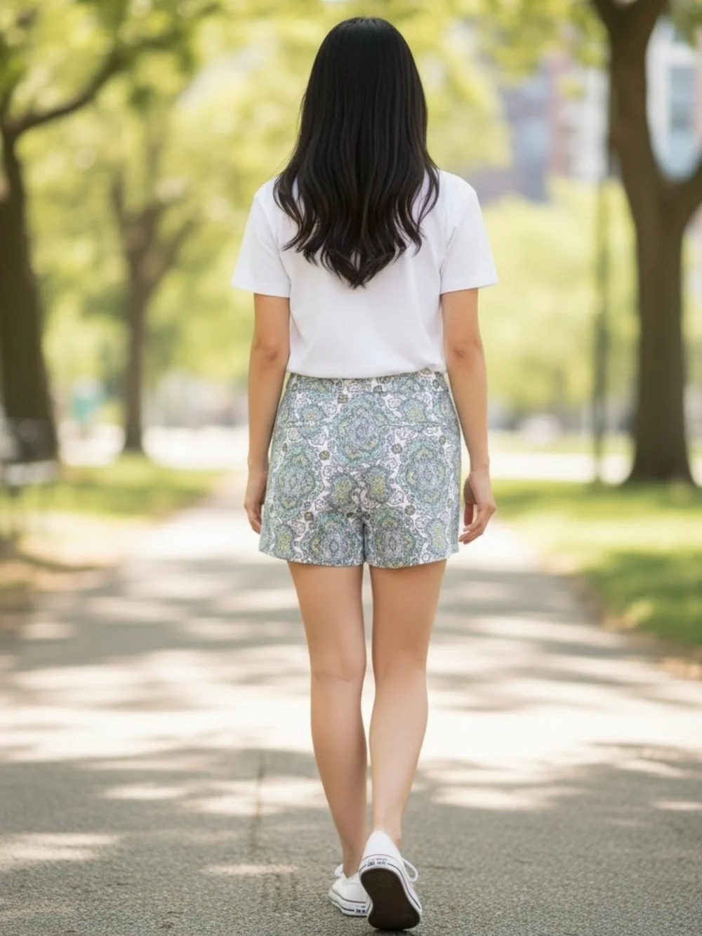 J. Crew Paisley-Print Bermudas in Blue and Green